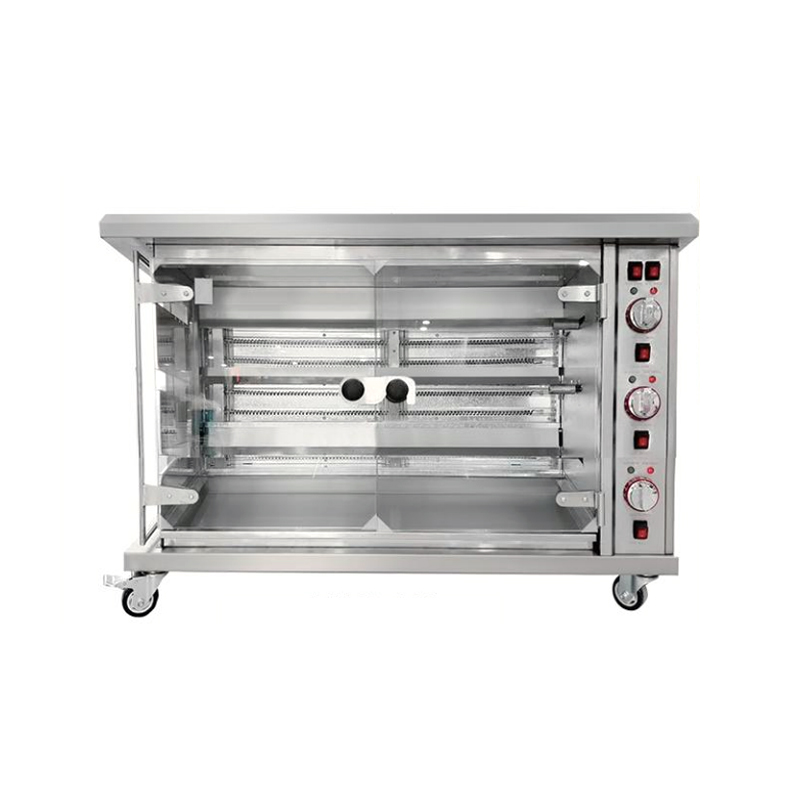 Asador de pollo vertical eléctrico de tres filas 3P