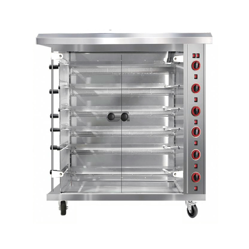 Asador de pollo vertical a gas de seis filas 6P