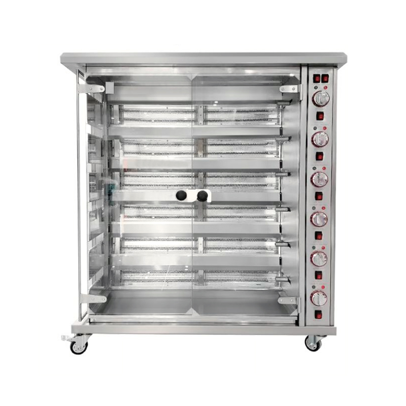 Asador de pollo vertical eléctrico de seis filas de 6P