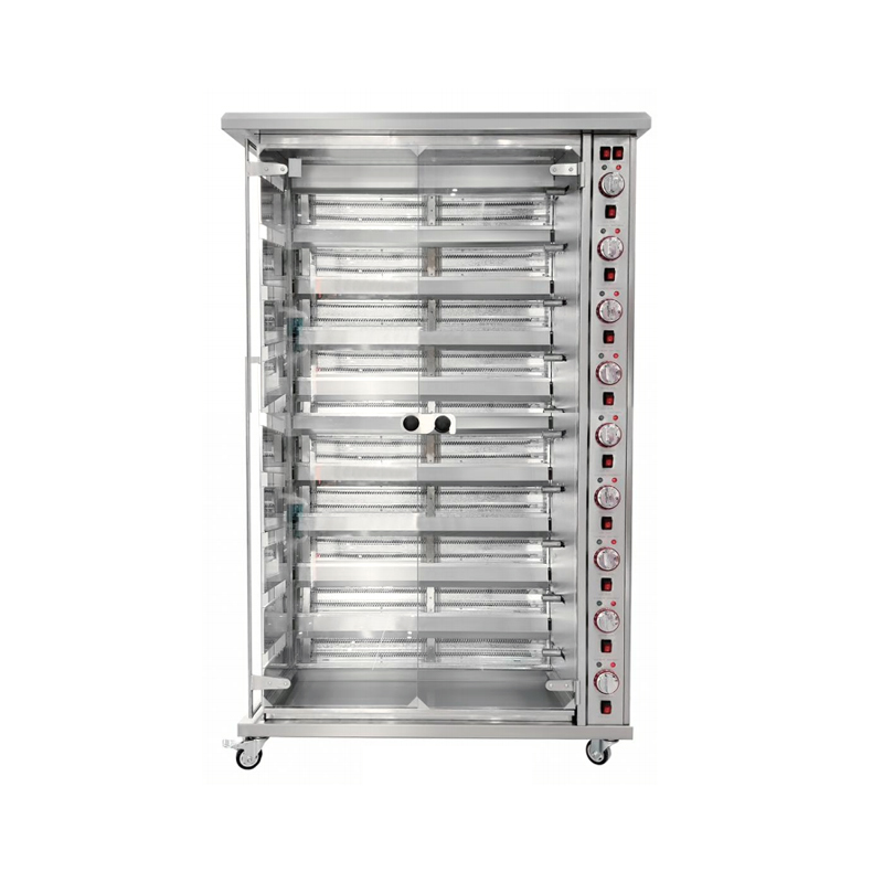 Asador de pollo vertical eléctrico de nueve filas de 9P