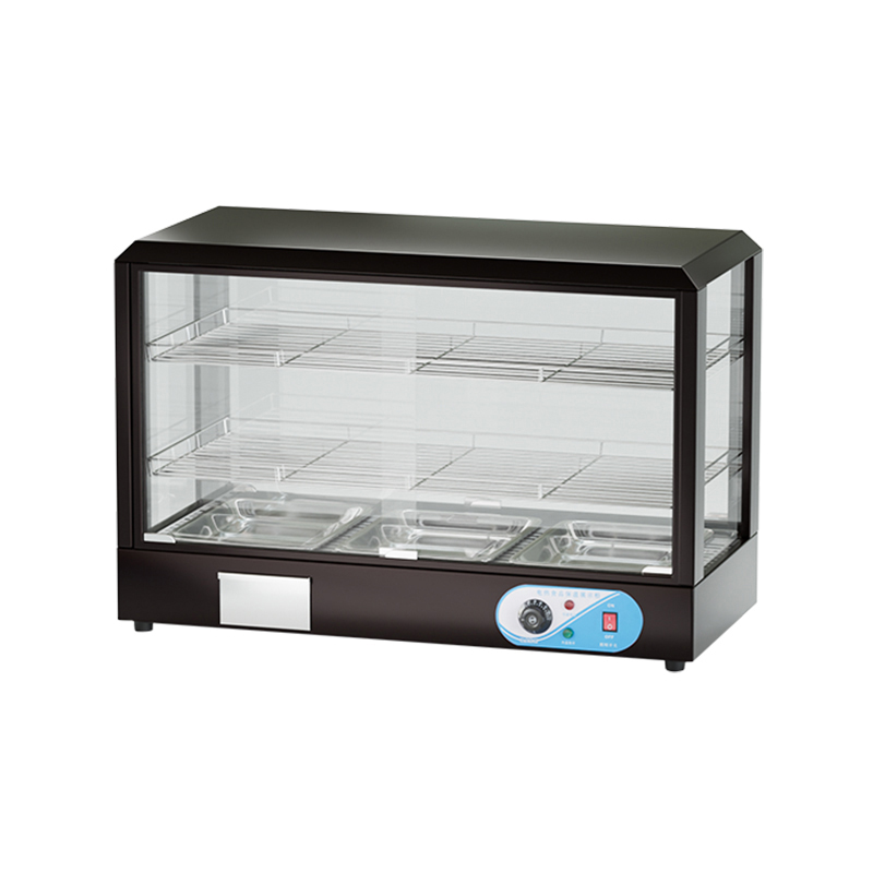 Calentador de alimentos de vidrio redondo negro de triple capa 96