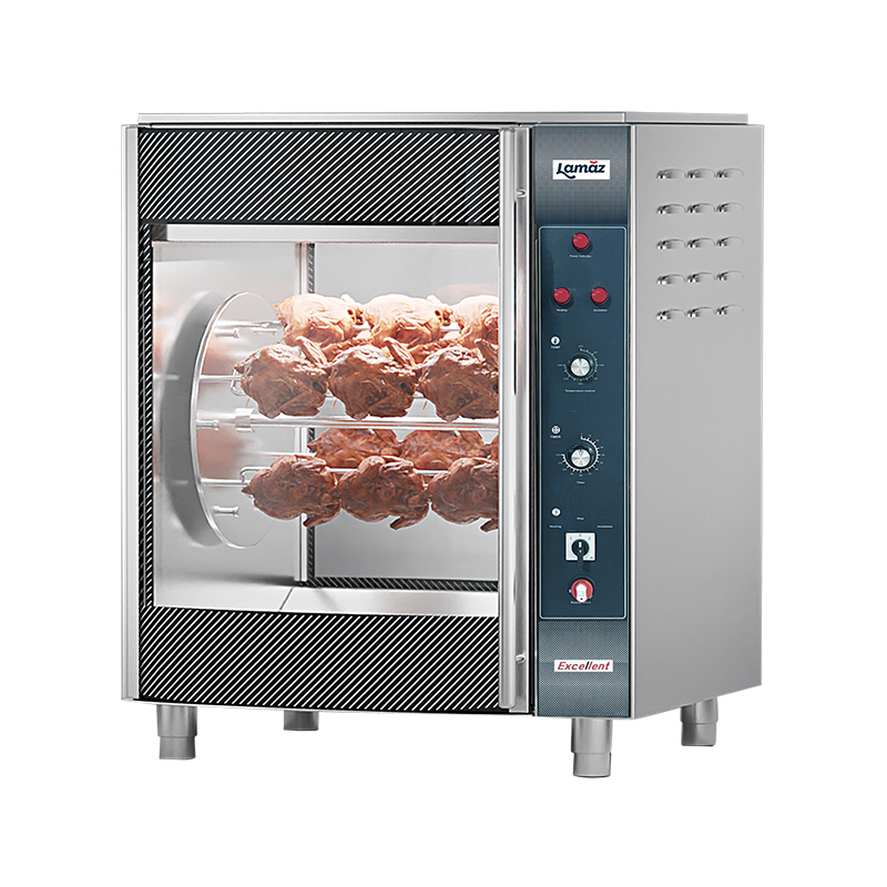 Asador de pollo eléctrico horizontal mecánico de siete filas 7S