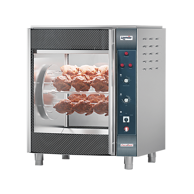 Asador de pollo eléctrico horizontal mecánico de ocho filas 8S