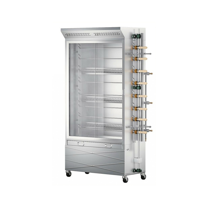 Asador de pollo vertical de ocho horquillas a gas 8B